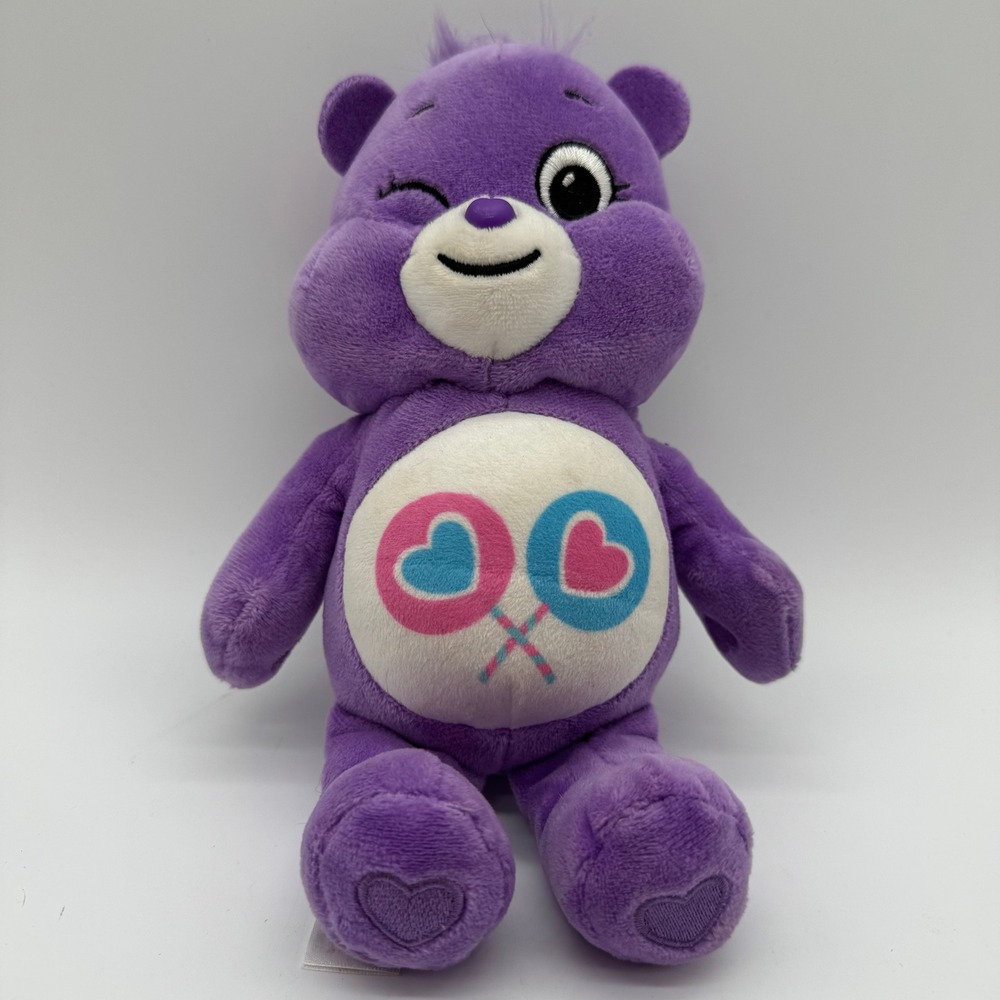 Care‎ Bears Cheer Bear Wink Purple Plush Stuffed Animal Unlock The Magic 10"